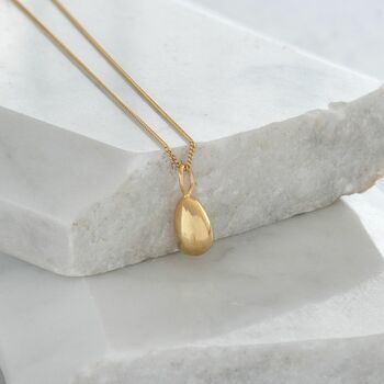 Egg Pendant Necklace Gold Vermeil, 3 of 9
