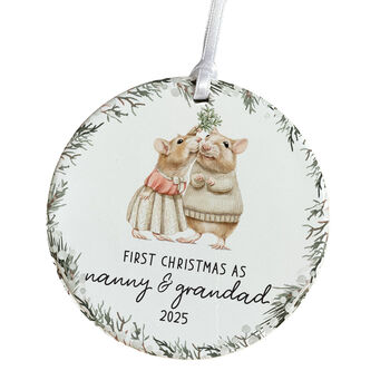 First Xmas Nanny And Grandad Ceramic Ornament Gift, 3 of 7