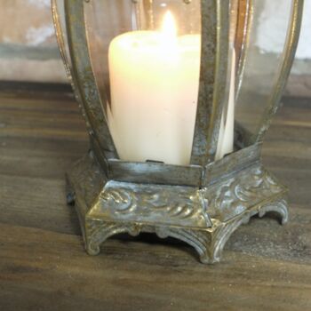 Antique Gold Crown Candle Lantern, 2 of 3