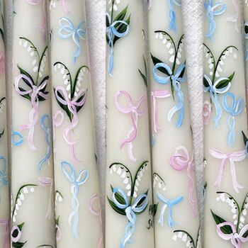 Hand Painted Lily Of The Valley Taper Candles, 2 of 6