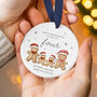 First Christmas Family Of Four Ornament Personalised Names, thumbnail 5 of 7