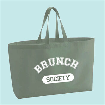 Brunch Society Premium Canvas Oversized Tote Bag, 3 of 10