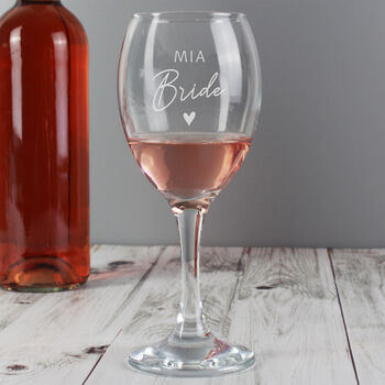 Personalised Bride Wine Glass, 2 of 4