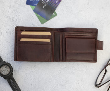 Personalised Mens Luxury Leather Wallet Rfid Safe, 9 of 12