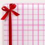 Three Sheets Of Pink Checkered Wrapping Paper, thumbnail 1 of 2