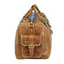 'Drake' Men's Leather Duffle Holdall In Tan Leather, thumbnail 6 of 9