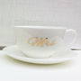 Mr And Mrs 22 Carat Gold Fine Bone China Tea Cups, thumbnail 4 of 9