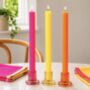 Fluoro Scalloped Dinner Candles, thumbnail 2 of 4