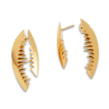 Shark Bite Earrings In Gold, 2 of 4