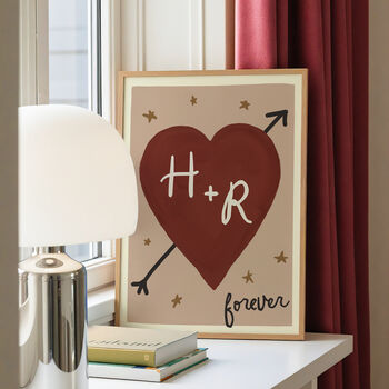 Personalised Forever Heart Couple's Initials Print, 10 of 11