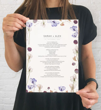 Handmade Personalised Poem Floral Print, 7 of 7