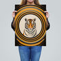 Tiger Tunnel Yellow Black Striped Fun Wall Art Print, thumbnail 2 of 6