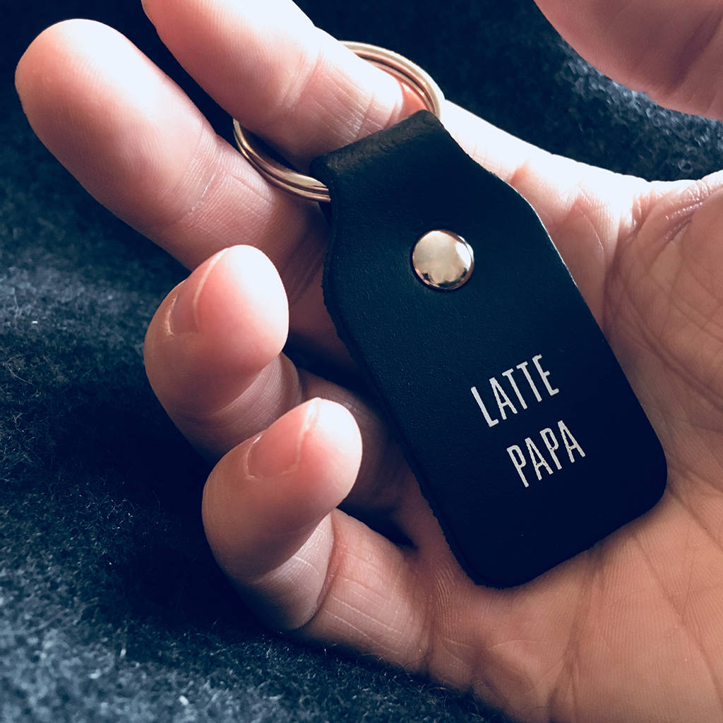 Image of Latte Papa Leather Keyring