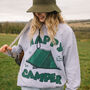 Happy Camper Women's Slogan Sweatshirt, thumbnail 4 of 5