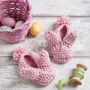 Baby Bunny Slippers Easy Knitting Kit, thumbnail 1 of 7