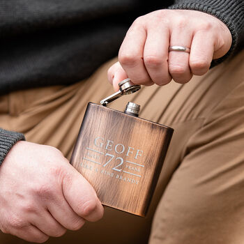 Personalised Age Hipflask Mens Milestone Birthday Gifts, 3 of 4