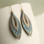 Victorian Brocade Gold Drop Earrings, thumbnail 2 of 9