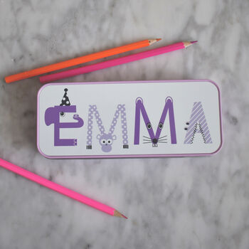 Children's Personalised Name Pencil Case Pink, 4 of 8