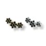 Black Crystal Flower Ear Climbers, thumbnail 3 of 5