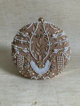Brown Circular Velvet Clutch Bag, 3 of 10