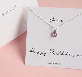 Personalised Birthday Birthstone Necklace, 2 of 5