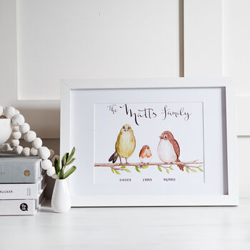 Personalised Illustrated Family Bird Art Print, 3 of 8