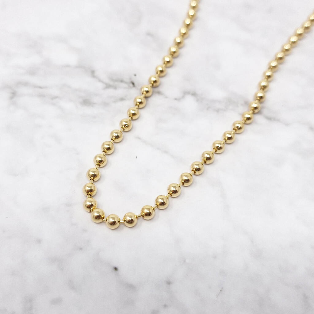 Bead Chain Choker Necklace In 18ct Gold Vermeil Plate, Gold | £40.00 | Port