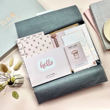 Blush And Rose Gold Stationery Box, 2 of 12