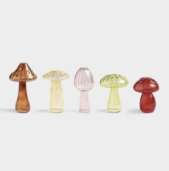 Delicate Mushroom Glass Bud Vases, 3 of 6