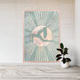 Yoga Green Sun Rays Boho Wall Art Print, thumbnail 10 of 10