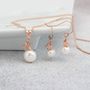 Rose Gold Plated Star And Pearl Necklace With Earrings, thumbnail 1 of 10