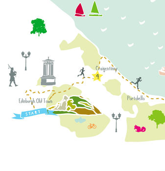 Edinburgh Marathon Route Map Personalised Print, 3 of 6