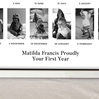 Personalised Baby's First Year Birthday Photo Frame, 3 of 3
