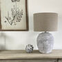 Large Ribbed Pale Grey Distressed Table Lamp Base, thumbnail 6 of 12