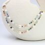 Multi Coloured Gemstone And Pearl Beaded Necklace, thumbnail 5 of 12