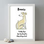 Greyhound Personalised Dog Name And Personality Print, thumbnail 1 of 5