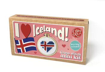 I Love Iceland! Mini Matchbox Cross Stitch Kit, 2 of 7