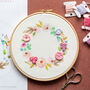 Pastel Wreath Embroidery Hoop Kit, thumbnail 6 of 7
