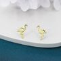 Sterling Silver Flamingo Stud Earrings, thumbnail 5 of 12