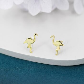 Sterling Silver Flamingo Stud Earrings, 5 of 12