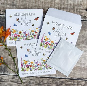 10 Wildflower Wedding Seed Packet Favours Butterflies, 3 of 7