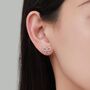 Sterling Silver Cz Ribbon Bow Stud Earrings, thumbnail 5 of 12