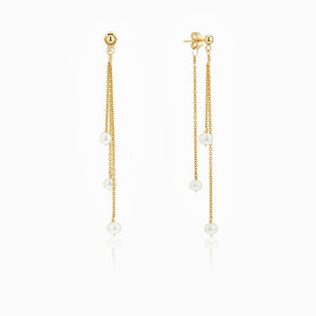 Silver Or Gold Filled Layered Pearl Drop Earrings By LILY & ROO ...