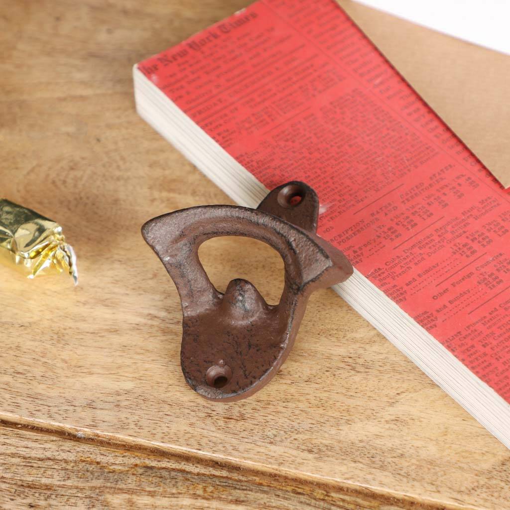Cast Iron Wall Mounted Bottle Opener By Dibor