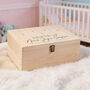 Personalised Baby Boy Or Girl Stars Large Wooden Keepsake Box, thumbnail 2 of 4