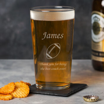 Personalised Rugby Pint Glass, 2 of 3