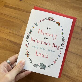 Personalised Valentine's Day Wreath Card For Mummy, 2 of 4