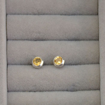 Citrine And Silver Stud Earrings, 3 of 4