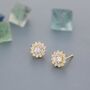 Sterling Silver Delicate Cz Flower Stud Earrings, thumbnail 4 of 12