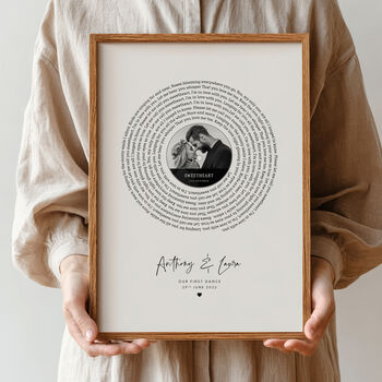 Custom Vinyl Lyrics Print – Personalised Music Poster, Customizable Music Gift For Girlfriend, Boyfriend, Anniversary, 2 of 8